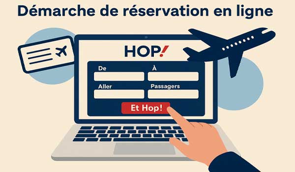 Démarche de réservation en ligne Hop Air France