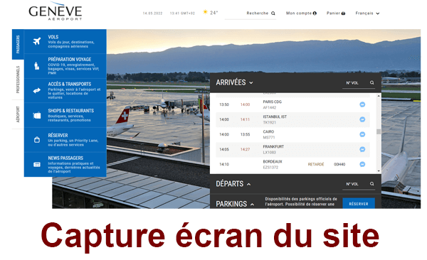 Coordonnées de contact de l'Aéroport International de Genève