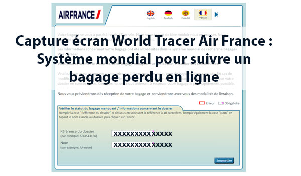 World Tracer : Système mondial pour suivre et localiser un bagage perdu en ligne