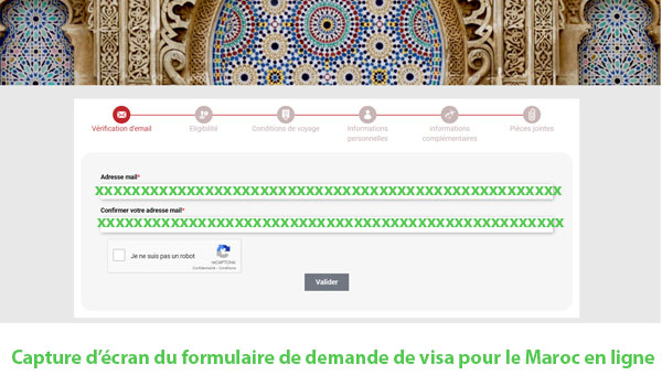Accéder au formulaire de demande du e-visa et le remplir en ligne