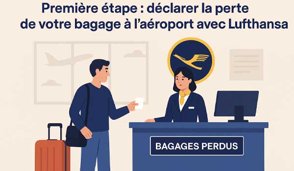 Première étape : déclarer la perte de votre bagage à l’aéroport avec Lufthansa