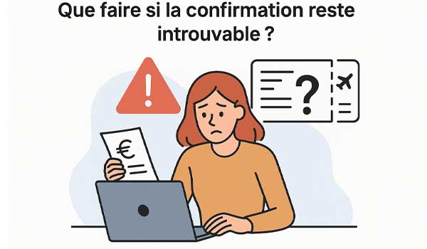 Que faire si la confirmation reste introuvable ?