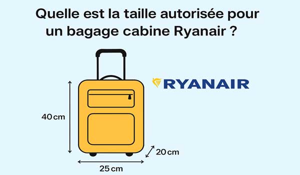Quelle est la taille autorisée pour un bagage cabine Ryanair ?