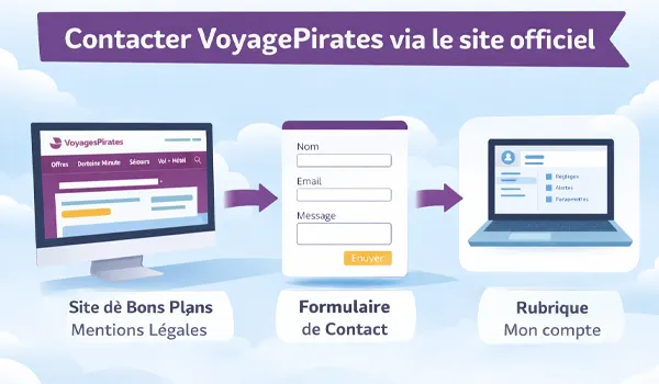 Contacter Voyage pirate via le site officiel